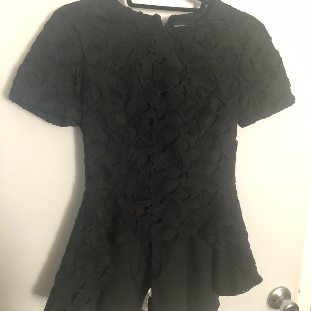 Hi-low peplum top